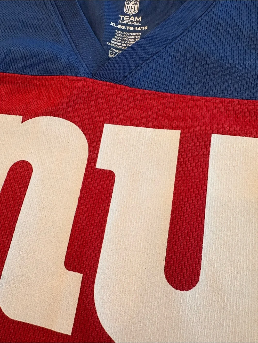 Kids New York Giants NY NFL Football Team Apparel XL Size 14 Jersey Shirt